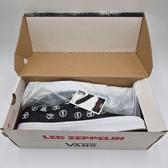 Vans Era Led Zeppelin 50th Anniversary Black Leather Sneakers Men's 11 RARE - Picture 13 of 14